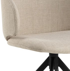 MAZZONI EXPORT NELA Bézs (Basel 24 szövet)/fekete lábak - MODERN SZÖVÉS KÁRPITOZOTT FORGÓSZÉK BOHO STÍLUSÚ NAPPALIBA/ÉTKEZŐBE/IRODÁBA