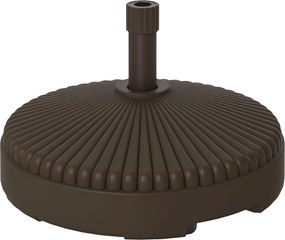 Outsunny Kerek Napernyő Talp Napernyő Állvány 23L Vízzel vagy 28kg Homokkal Tölthető Kert Terasz Barna | Aosom