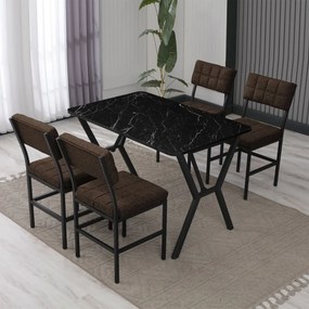 Dubai étkezőgarnitúra, barna-fekete, 110 cm
