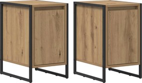 vidaXL Éjjeli asztal 2 pcs Művészi tölgy 39,5 x 30 x 50 cm Faanyag