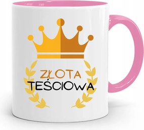 Rózsaszín Bögre Ajándék Anyósnak Arany Anyós Nyomtatott Fotóval