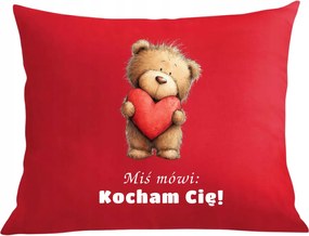 Párna párnahuzat Valentin napi ajándék Maci azt mondja: Szeretlek