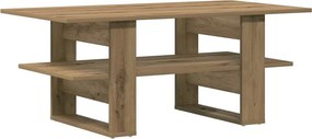 vidaXL kézműves tölgy színű szerelt fa dohányzóasztal 102 x 55 x 42 cm
