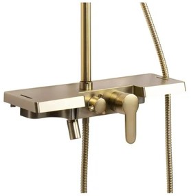 REA-P4121 - BRAVO zuhanyszett csapteleppel, szálcsiszolt arany