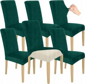 6 Db Székhuzat Palack Zöld Velúr Rugalmas Huzat Univerzális