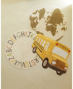 Okkersárga mosható-kézi szövésű pamut gyerek szőnyeg 90x130 cm School Bus – Lorena Canals