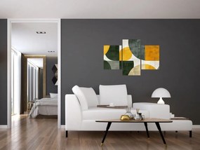 Kép - Olívazöld absztrakció (90x60 cm)
