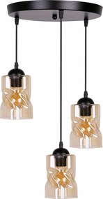 Felis Függőlámpa Tányér Fekete 3X60W E27 Lámpabúra