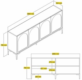 Lyon Brown and Black szekrény