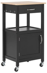 Praktikus Fekete Zsúrkocsi SIENA Beliani