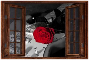 Poszterek 90x60 Elektromos gitĂĄr rĂłzsĂĄval