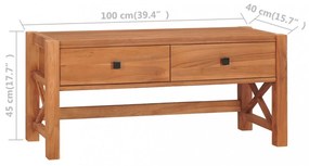 újrahasznosított tíkfa TV-szekrény 100 x 40 x 45 cm
