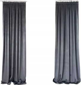 Készfüggöny 140x250, velúr, sötétszürke , alagút, békák, szalagos