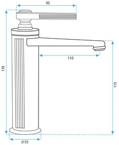 Rea Monaco, mosogató csaptelep h-170, arany fényes, REA-B2501