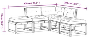 5 részes viaszbarna tömör fenyőfa kerti ülőgarnitúra párnával