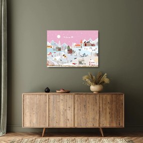Kép - varázslatos tél (üvegen) (70x50 cm)