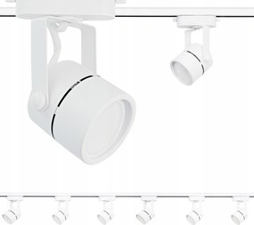 6 db-os spotlámpa szett mozgatható fehér GU10 sín 2m 200cm