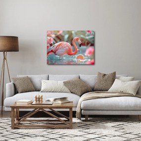 Kép - Flamingó a tóban (70x50 cm)