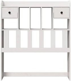 fehér tömör fenyőfa fejtámla tárolóval 90 cm