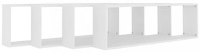4 db fehér szerelt fa fali polc 100 x 15 x 30 cm