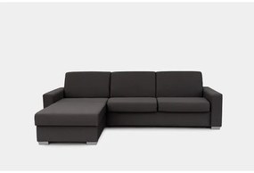 Ágyazható sarokkanapé tárolóval, L alakú, LEKA lv., barna