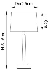 Endon 72175 - SYON asztali lámpa USB-vel 1xE14/40W/230V króm/beige