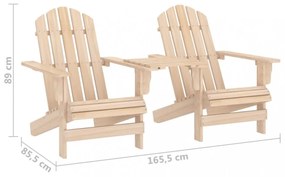 tömör fenyőfa kerti Adirondack székek teázóasztallal