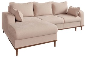 Bézs kordbársony sarokkanapé (bal oldali) Beata – Ropez