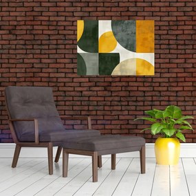 Kép - Olívazöld absztrakció (70x50 cm)