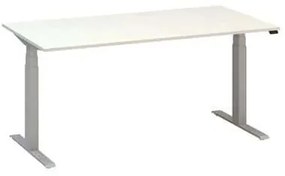 Alfa Office  Alfa Up állítható magasságú irodai asztal szürke lábazattal, 160 x 80 x 61,5-127,5 cm, fehér mintázat%