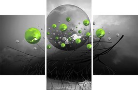 Zöld absztrakt gömbök képe (90x60 cm)