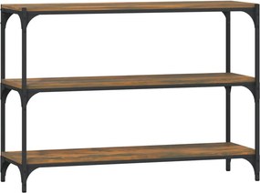 vidaXL füstös tölgy színű fa és acél könyvszekrény 100 x 33 x 70,5 cm