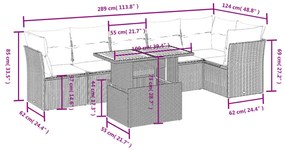 7 részes bézs polyrattan kerti ülőgarnitúra párnákkal