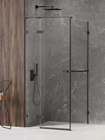 New Trendy Avexa Black zuhanykabin 110x90 cm négyszögletes fekete félmatt/átlátszó üveg EXK-2545