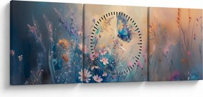 Kép - Rét pillangóval (órával) (90x30 cm)