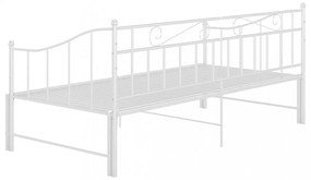 fehér fém kihúzható kanapéágykeret 90 x 200 cm