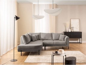 Szürkésbarna zsenília sarokkanapé (bal oldali-L alakú) Mauris – Ropez