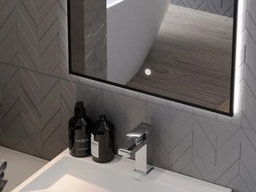 Mexen Erma világító fürdőszobai tükör 60 x 80 cm, LED 6000K, páramentes, fekete keret - 9814-060-080-611-70