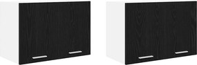 vidaXL Függő szekrény 2 pcs Fekete tölgy és fehér 60 x 31 x 40 cm