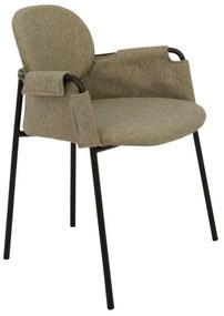 Wing design szék, taupe, fekete fém láb