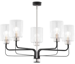 Jupiter 1884 - Rúdos csillár CERES 5xE27/15W/230V matt króm/fekete