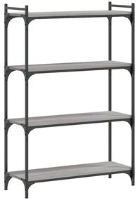 4 szintes szürke sonoma szerelt fa könyvespolc 80 x 30 x 120 cm