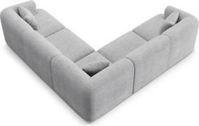 Világosszürke kordbársony sarokkanapé Campi – Cosmopolitan Design