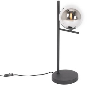 Art Deco asztali lámpa fekete füstüveggel - Flore