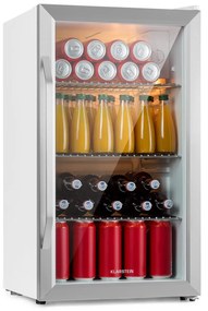 Klarstein Beersafe XXL Chrytal White, E energiahatékonysági osztály, LED, 3 fém polc, panoráma üvegajtó