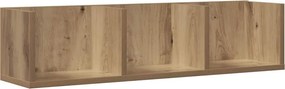 vidaXL kézműves tölgy színű szerelt fa CD-tartó fali polc 75x18x18 cm