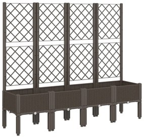 barna polipropilén rácsos kerti ültetőláda 160 x 40 x 142 cm