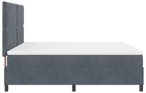 Boxspring Ágy Matraccal Sötétszürke Szuper Király Bársony