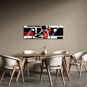 Egy ősi hölgy képének festménye (órával) (90x30 cm)