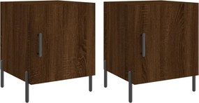 vidaXL 2 db barna tölgyszínű szerelt fa éjjeliszekrény 40 x 40 x 50 cm
